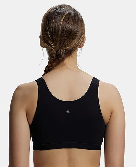 Jockey 1376 Women’s Wirefree Cotton Active Bra – Non-Padded Full Coverage Slip-On with Wider Straps & Moisture Move